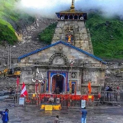 Kedarnath Temple during monsoon
